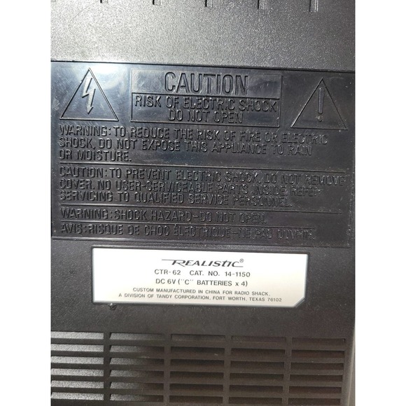 Realistic Portable Cassette Recorder CTR - 62 - Picture 3 of 4